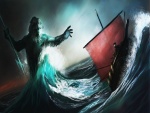 Neptuno luchando contra un barco