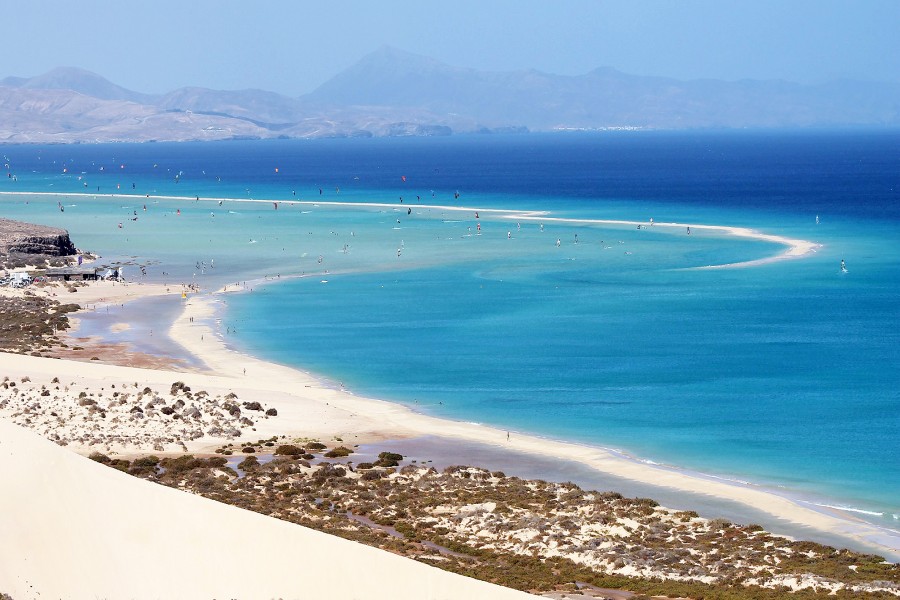 Bonita vista de la  playa de Sotavento (Fuerteventura)