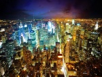 Nueva York iluminada en la noche