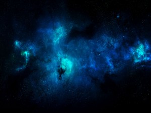 Luces azuladas en el espacio