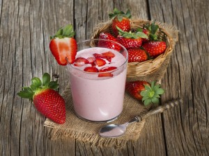 Un smoothie de fresas
