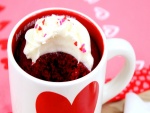 Mug cake red velvet para San Valentín
