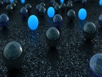Esferas azules y negras