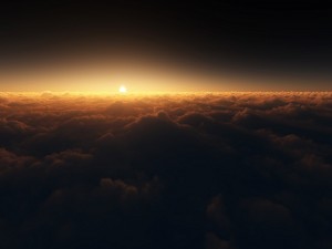 Sol sobre las nubes