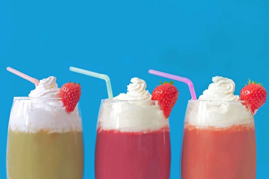 Smoothies de frutas con nata