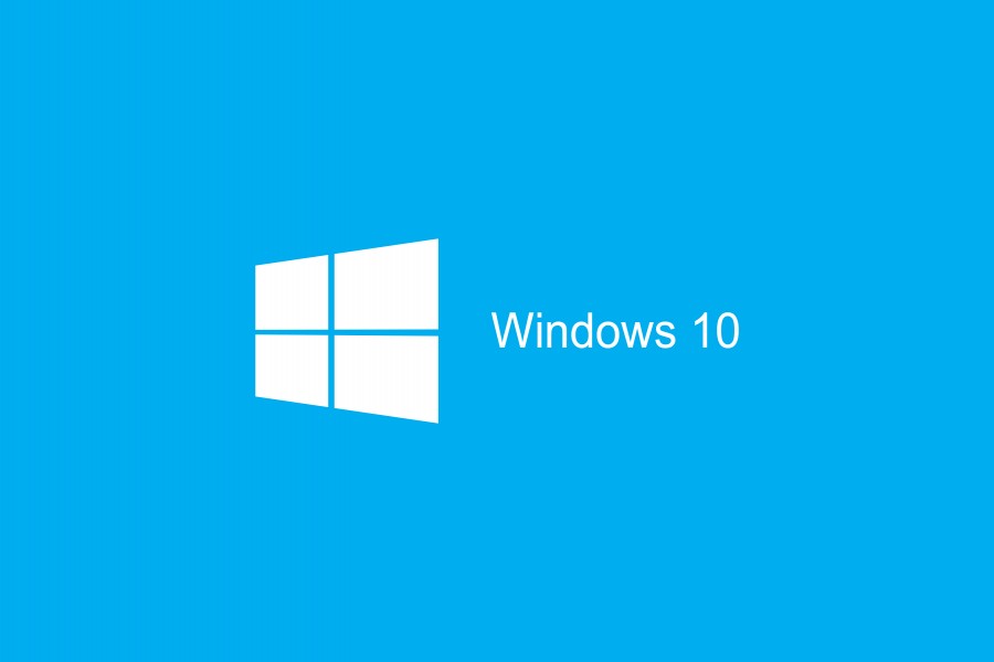 Windows 10 en fondo azul