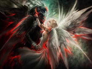 Amor entre un ángel blanco y un ángel negro