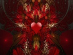 Imagen de un corazón central rodeado por dibujos abstractos