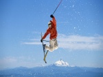 Gran salto con los esquís