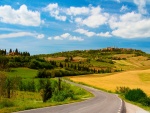 Carretera rural en la Toscana