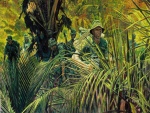 Unos soldados con camuflaje en la selva