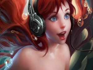 Sirena escuchando música