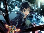 Kirito luchando con su espada (Sword Art Online)