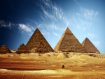 Paseando en camello por las pirámides de Egipto