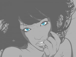 Chica de ojos azules