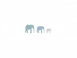 Tres elefantes de distinto tamaño sobre un fondo blanco