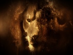 Retrato de  león en 3D