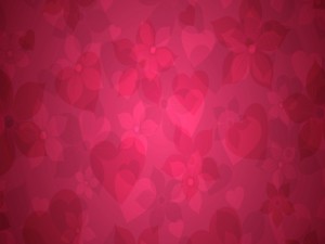 Textura rosada con forma de corazones y flores