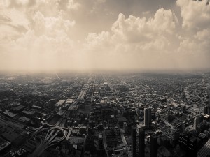 Vista aérea de una gran ciudad