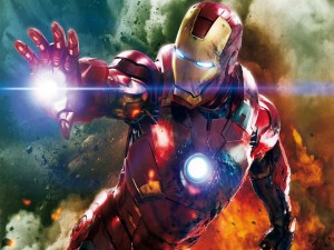 Iron Man empleando su fuerza (Iron Man 3)