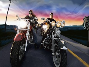 Postal: En Harley-Davidson por la ruta 66