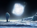 Una luna complemente congelada
