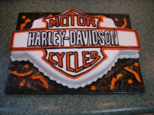 Tarta con el logo de Harley-Davidson