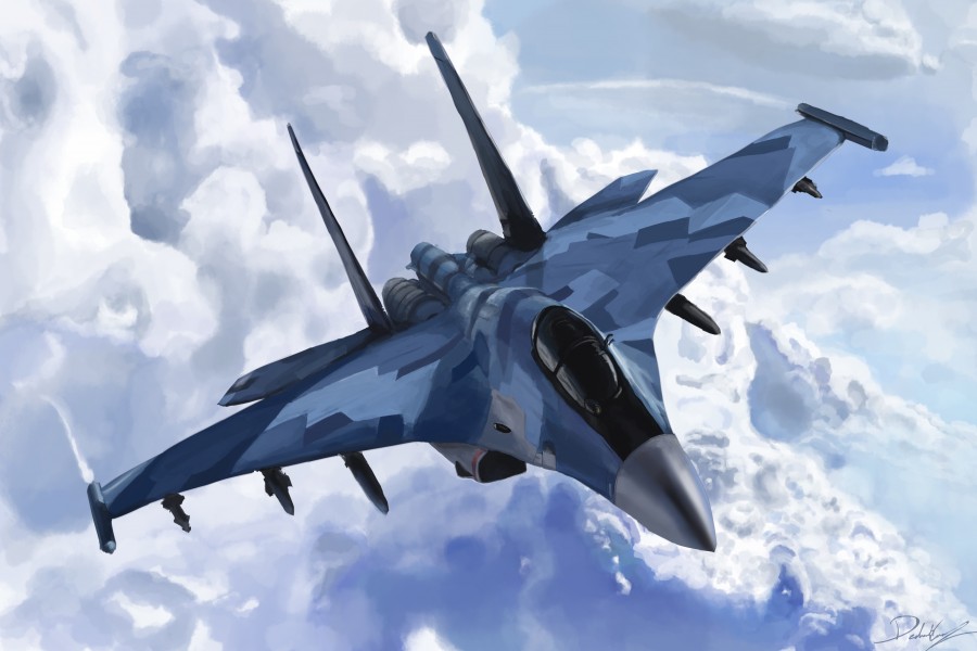 Dibujo de un Su-35