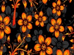 Flores naranjas y negras