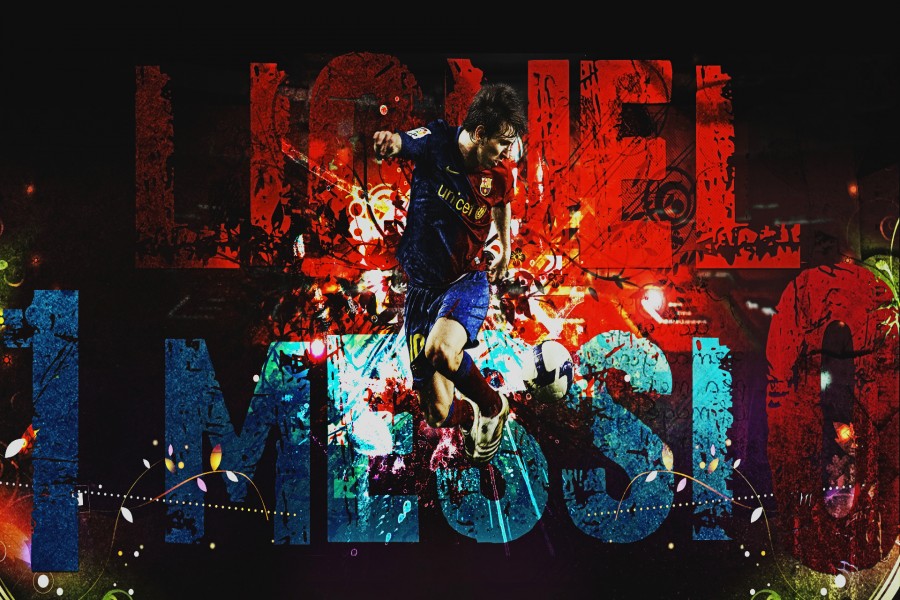 Leo Messi con los colores del Barcelona