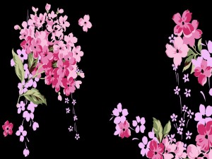 Postal: Bellas flores color rosa