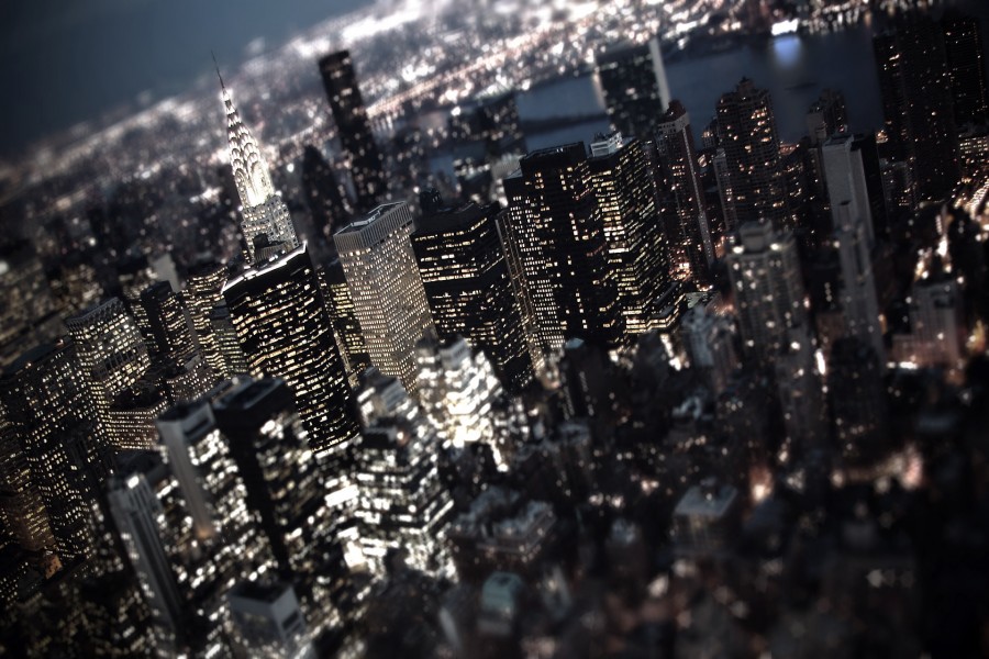 Noche iluminada en Nueva York