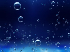 Burbujas en un fondo azul