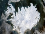 Vista satélite de Islandia