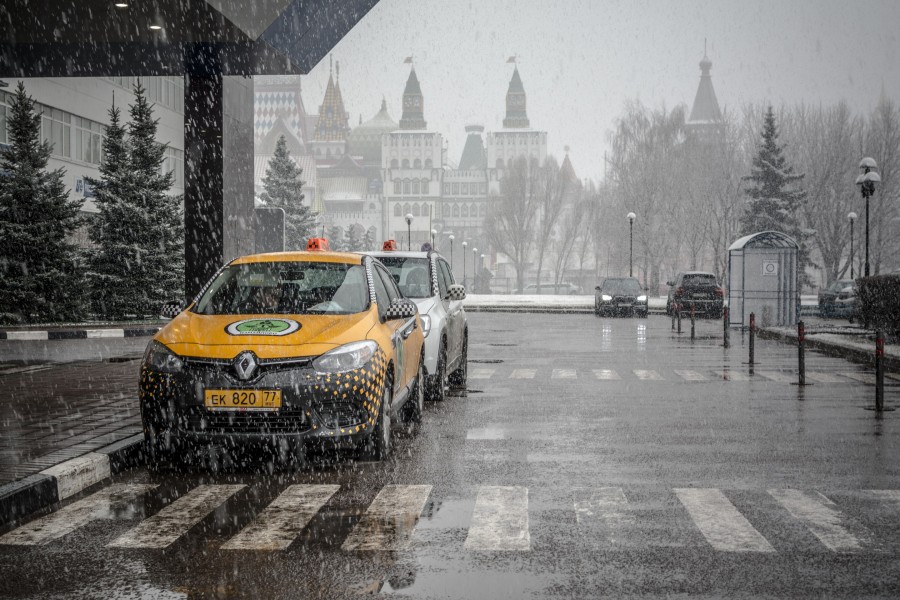 Nieve cayendo en Moscú