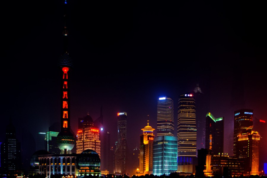 Noche en Shanghai (China)