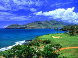 Postal: Campo de golf en Hawái