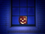 Calabaza para Halloween en una ventana