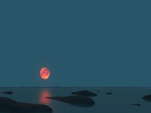 Luna en el horizonte