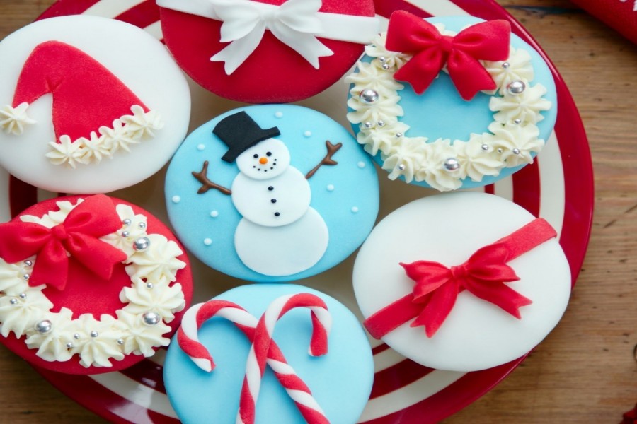 Cupcakes decorados para el día de Navidad