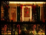 Casa adornada para festejar Navidad