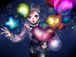 Payaso con globos de colores
