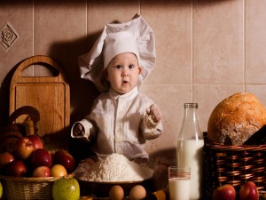 Postal: Bebé chef