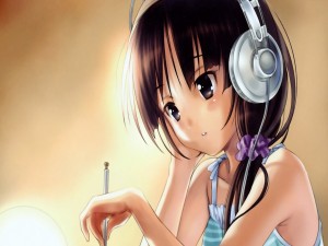 Akiyama Mio escuchando música (K-ON!)