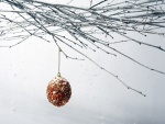 Bola de Navidad colgada de una rama desnuda