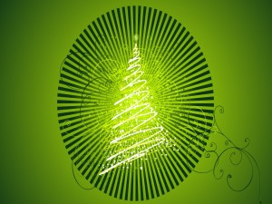 Árbol de Navidad en un diseño espiral verde