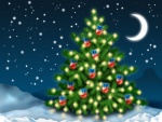 Árbol de Navidad bajo una noche estrellada