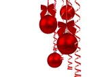 Bolas y cintas rojas para el día de Navidad