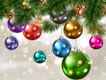 Bolas de colores en el árbol de Navidad