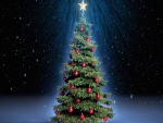 Luz iluminando el árbol de Navidad